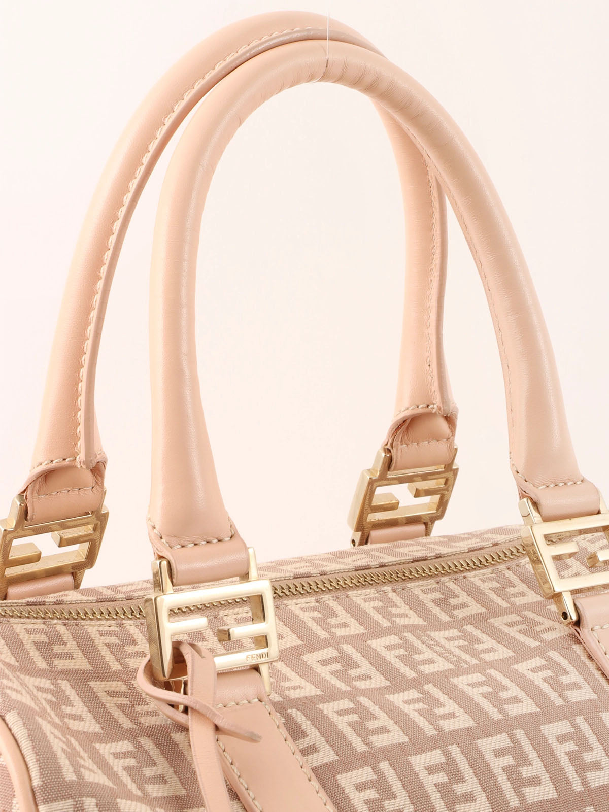 FF Zucchino Pattern Handbag in Pink Beige