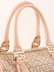 FF Zucchino Pattern Handbag in Pink Beige