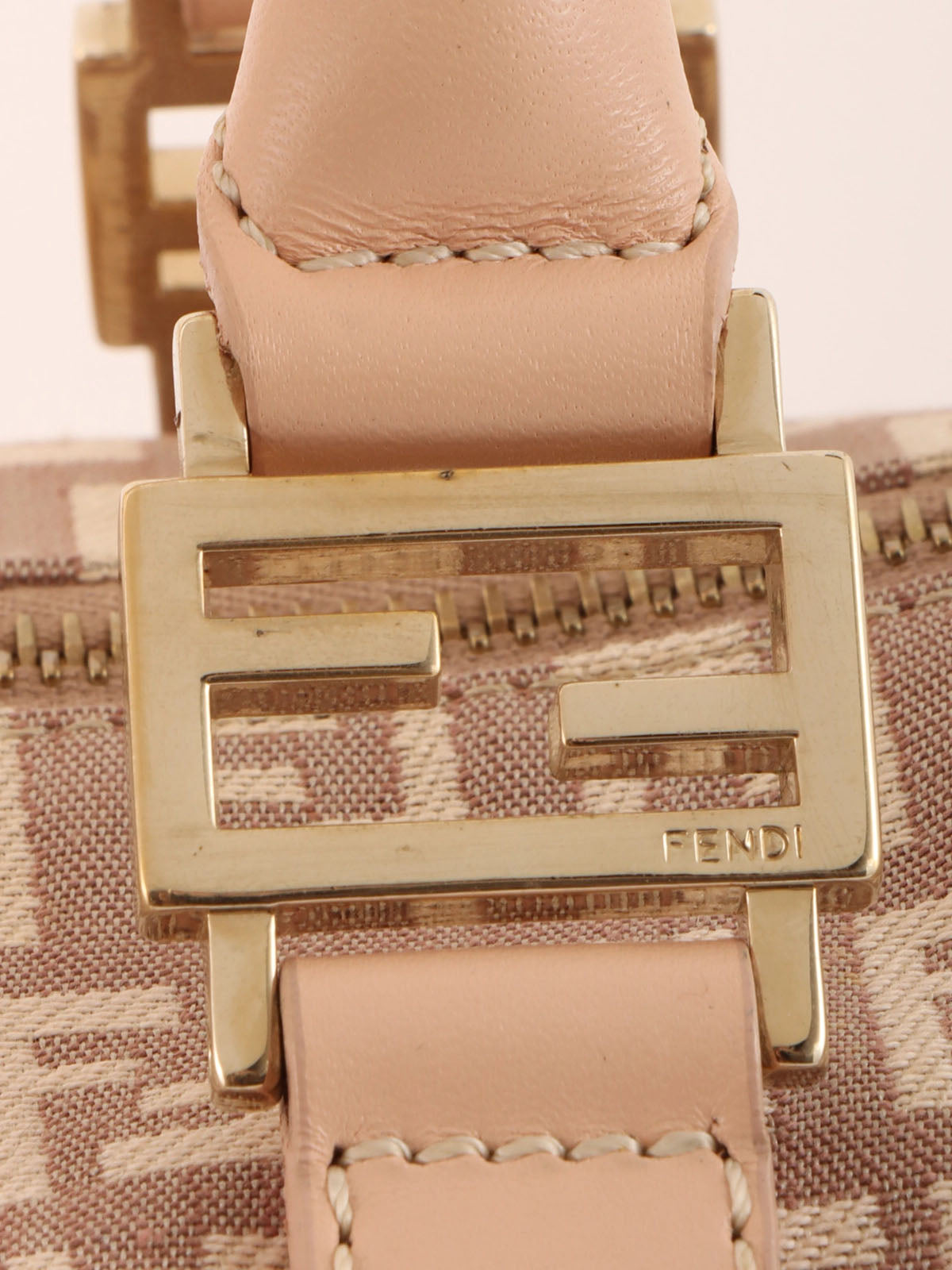 FF Zucchino Pattern Handbag in Pink Beige