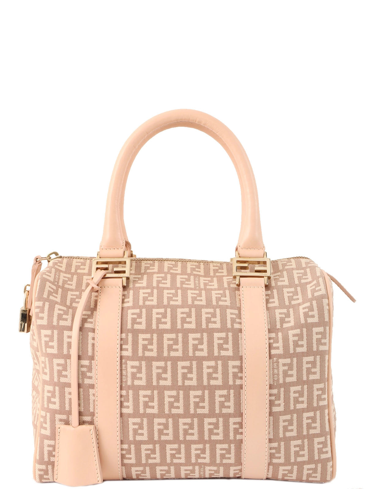 FF Zucchino Pattern Handbag in Pink Beige