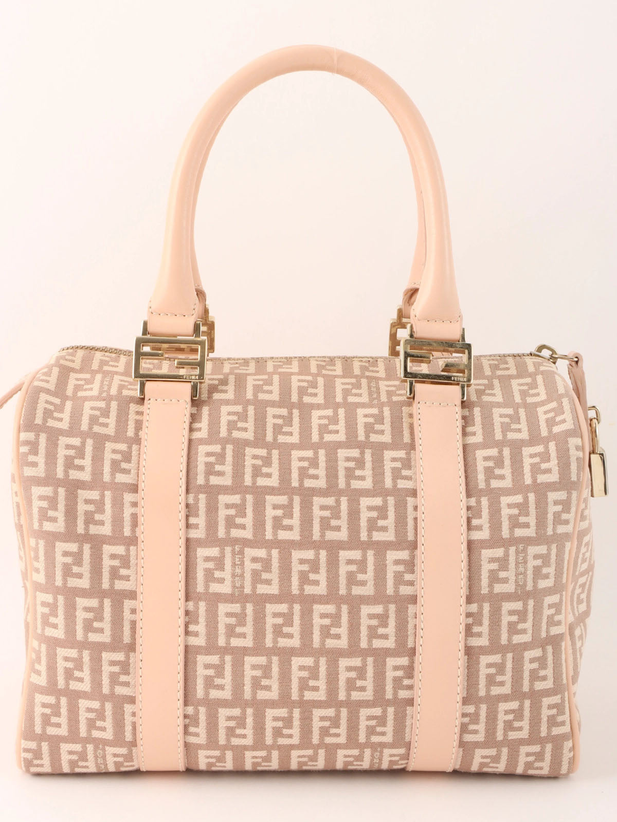 FF Zucchino Pattern Handbag in Pink Beige