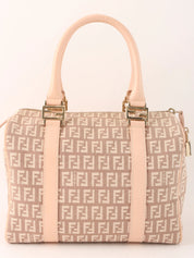 FF Zucchino Pattern Handbag in Pink Beige