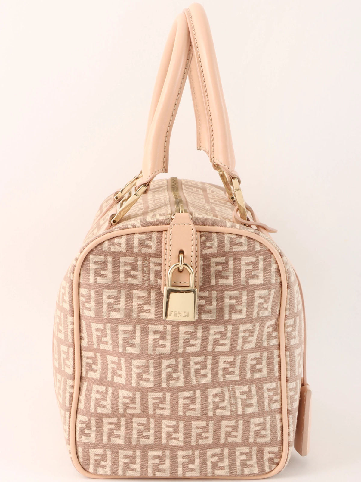 FF Zucchino Pattern Handbag in Pink Beige