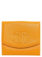 2000 Caviar Skin CC Mark Stitch Wallet in Mustard