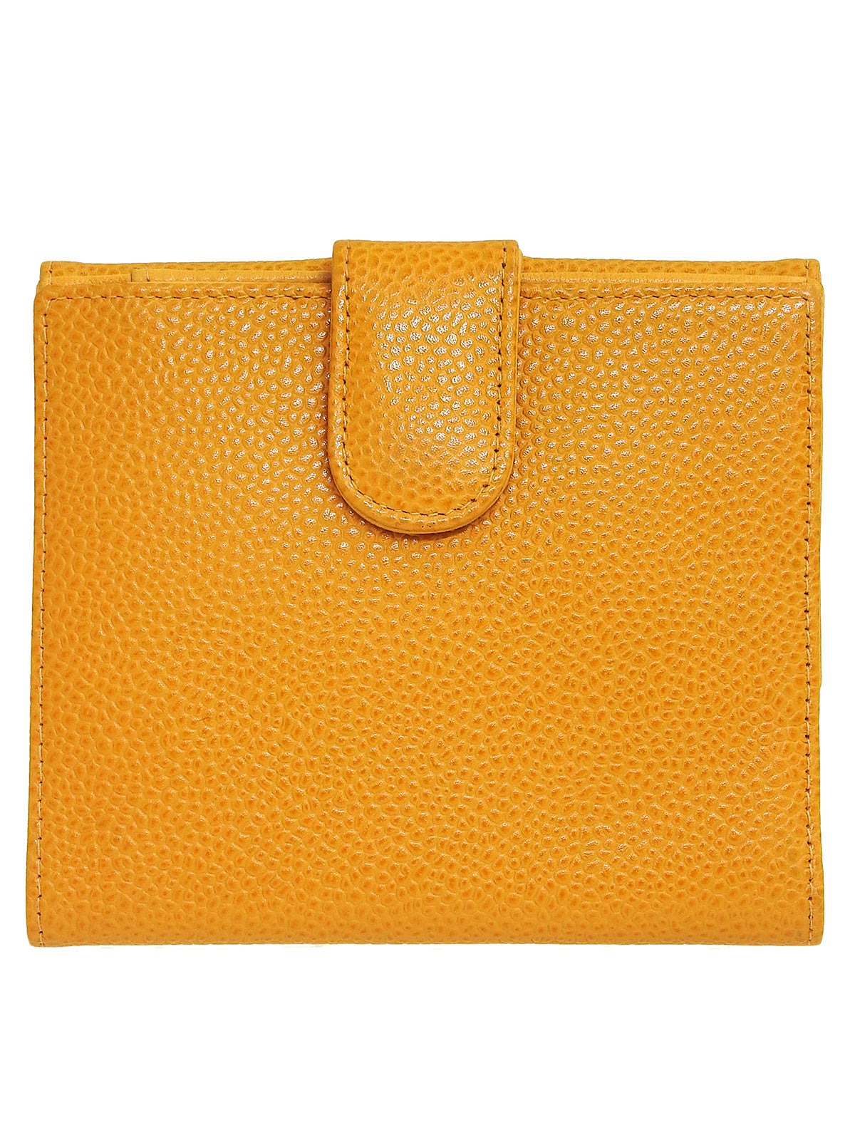 2000 Caviar Skin CC Mark Stitch Wallet in Mustard