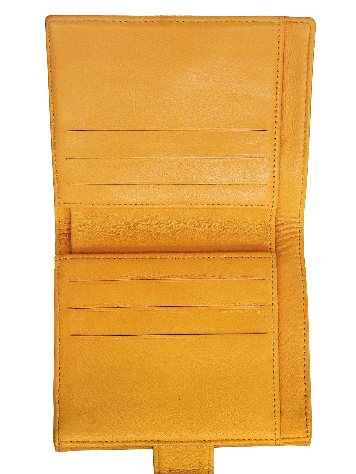 2000 Caviar Skin CC Mark Stitch Wallet in Mustard