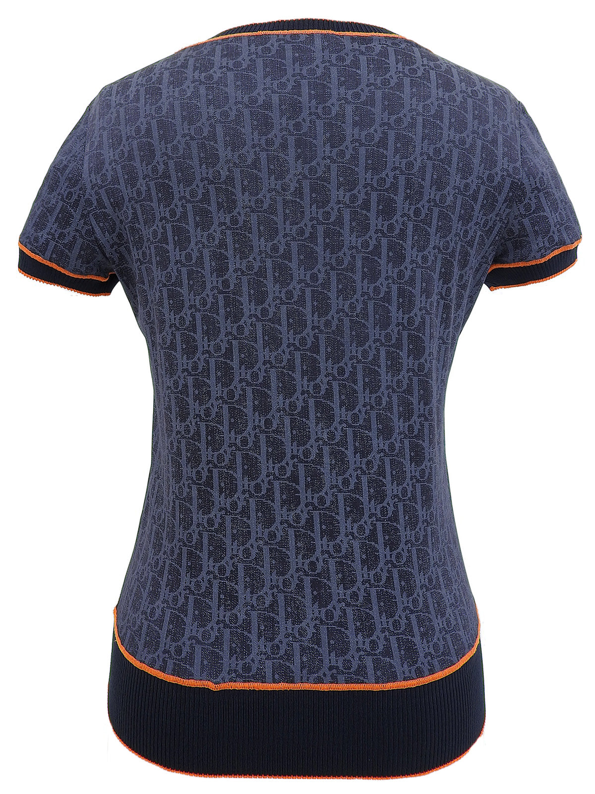 Trotter Pattern Half Sleeve Top in Navy/Orange