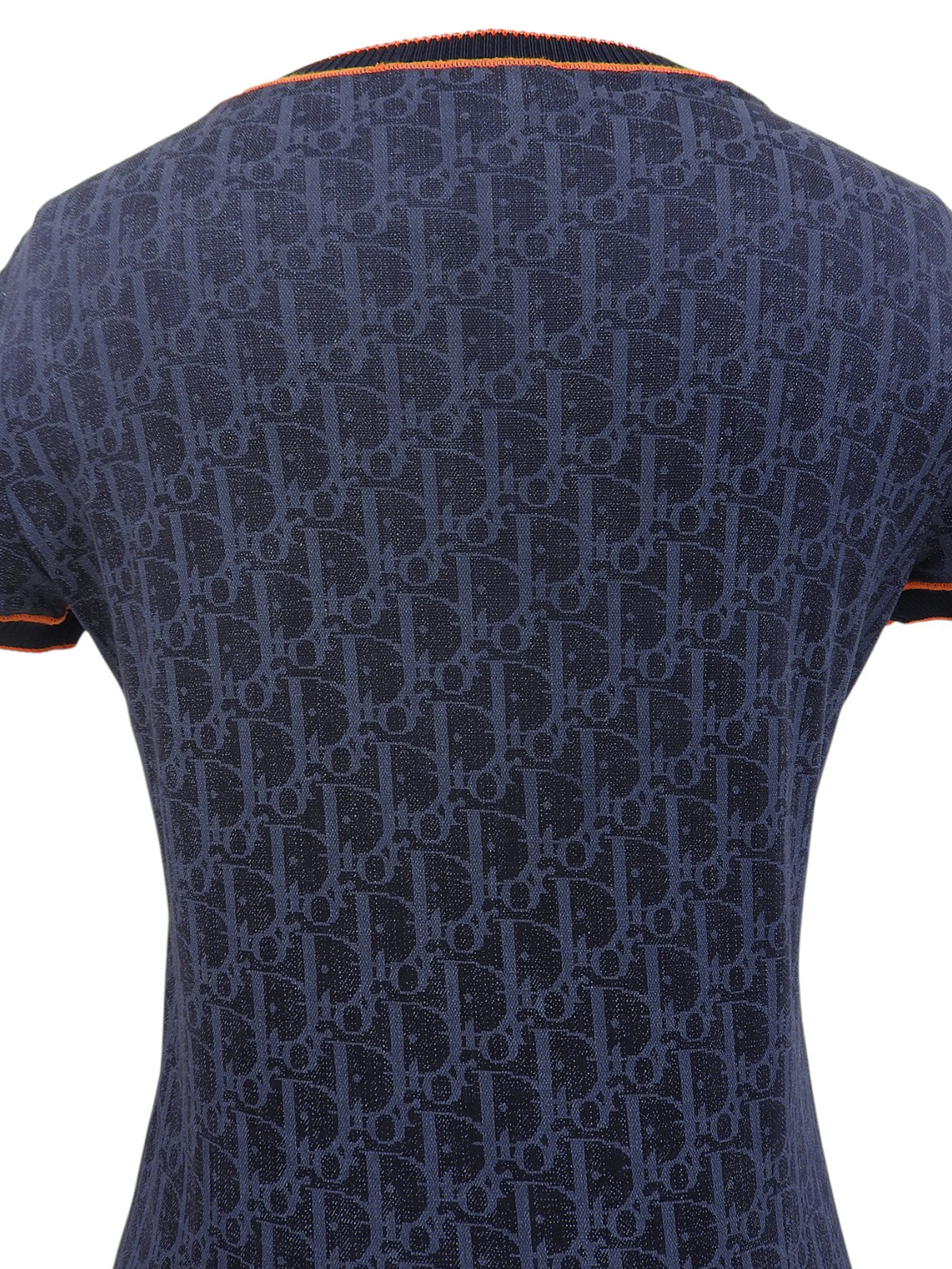 Trotter Pattern Half Sleeve Top in Navy/Orange