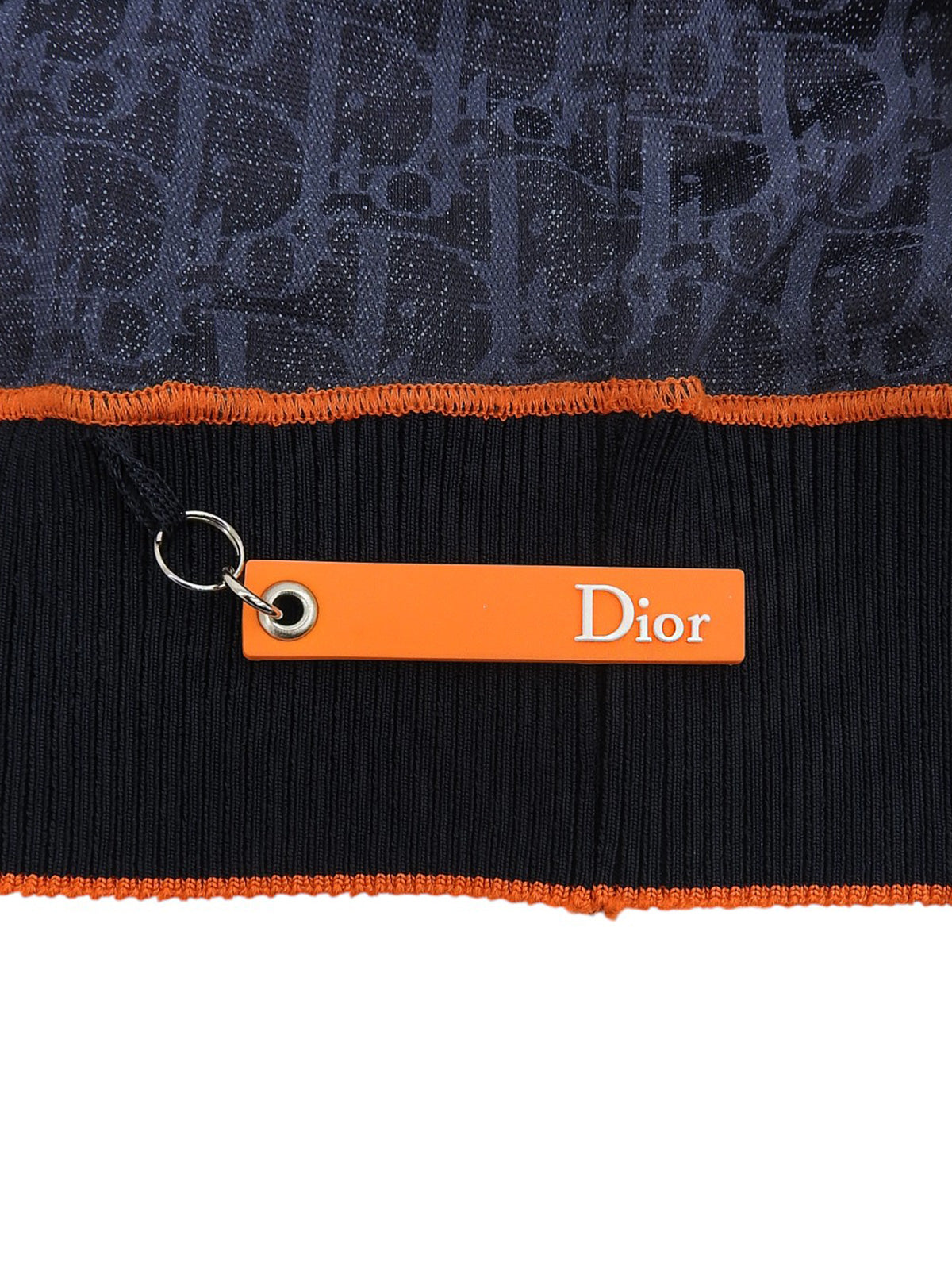 Trotter Pattern Half Sleeve Top in Navy/Orange