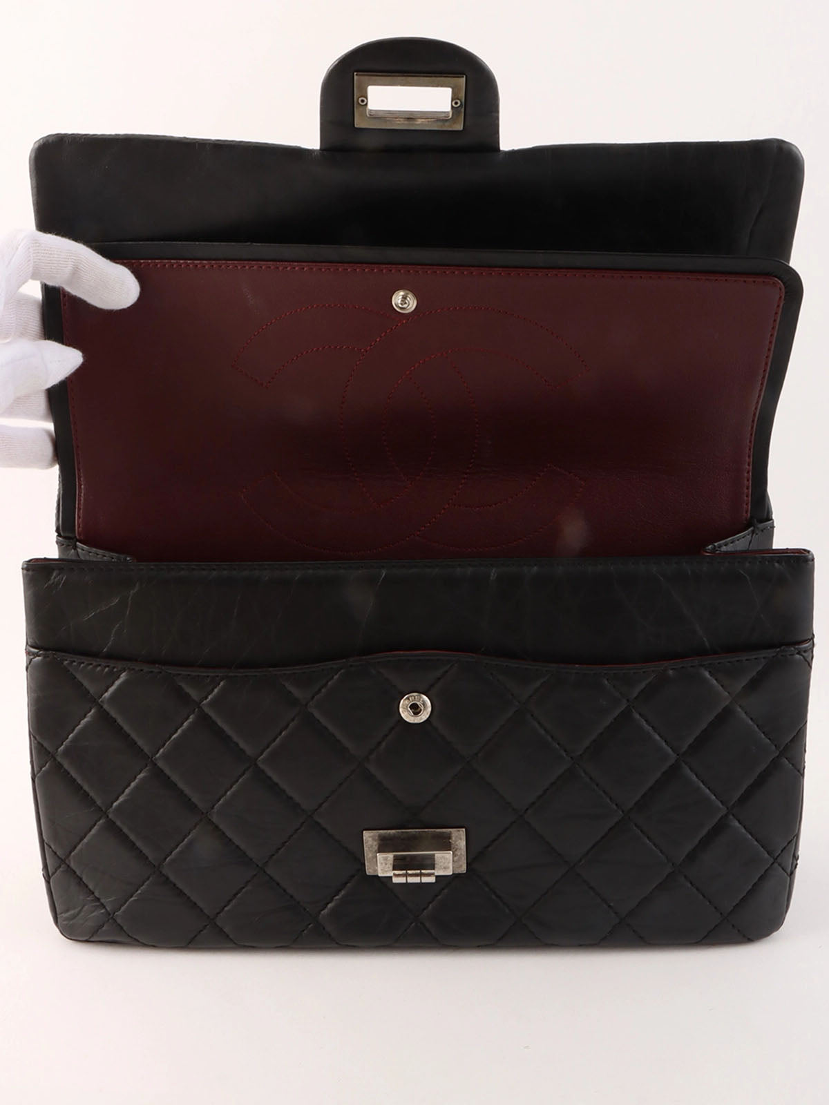 2008 2.55 Chain Shoulder Bag Black