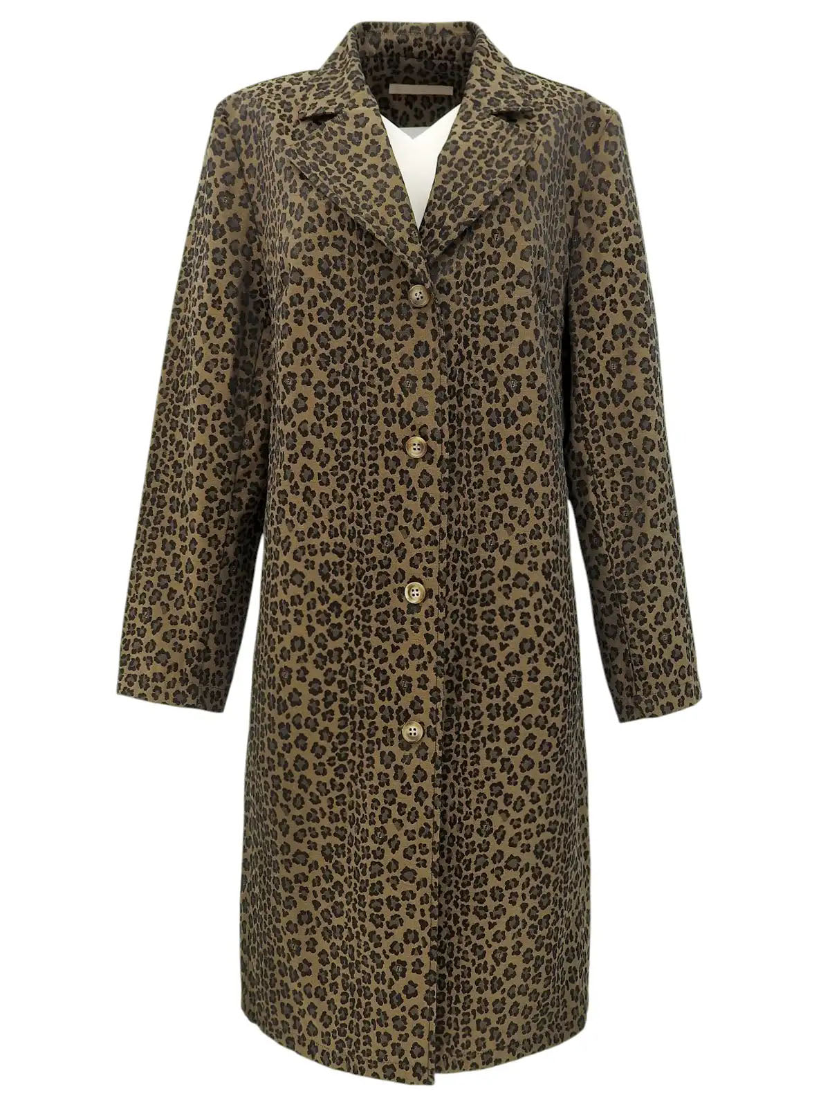 Leopard print coat in brown