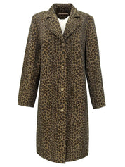 Leopard print coat in brown