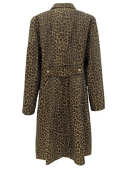 Leopard print coat in brown