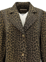 Leopard print coat in brown