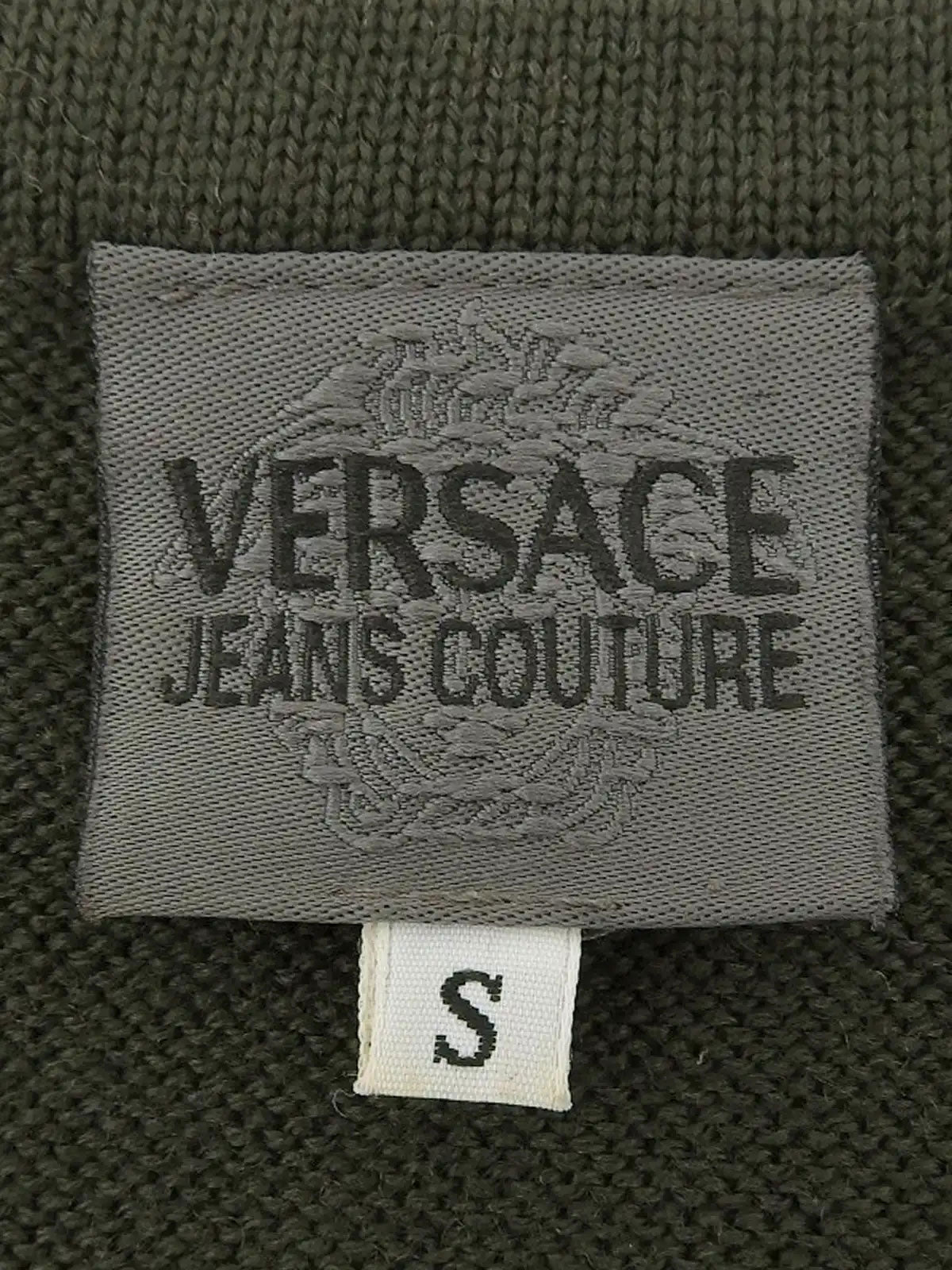 橄榄绿/大丽花紫徽标纽扣开衫