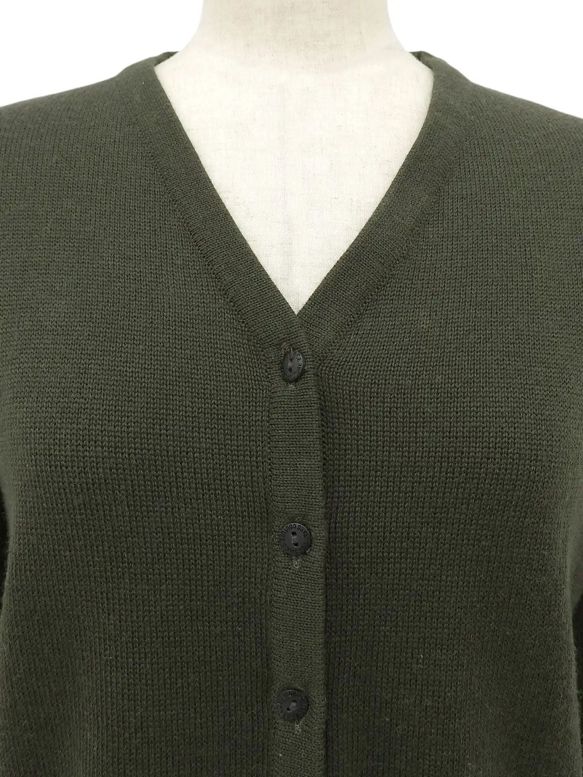 橄榄绿/大丽花紫徽标纽扣开衫