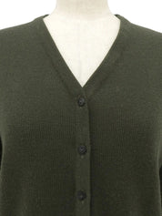 橄榄绿/大丽花紫徽标纽扣开衫