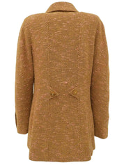1996 Tweed CC Mark 纽扣双排扣夹克(驼色/鲑鱼粉色)