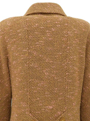 1996 Tweed CC Mark 纽扣双排扣夹克(驼色/鲑鱼粉色)