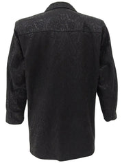 Leather Paisley Pattern Jacket in Black