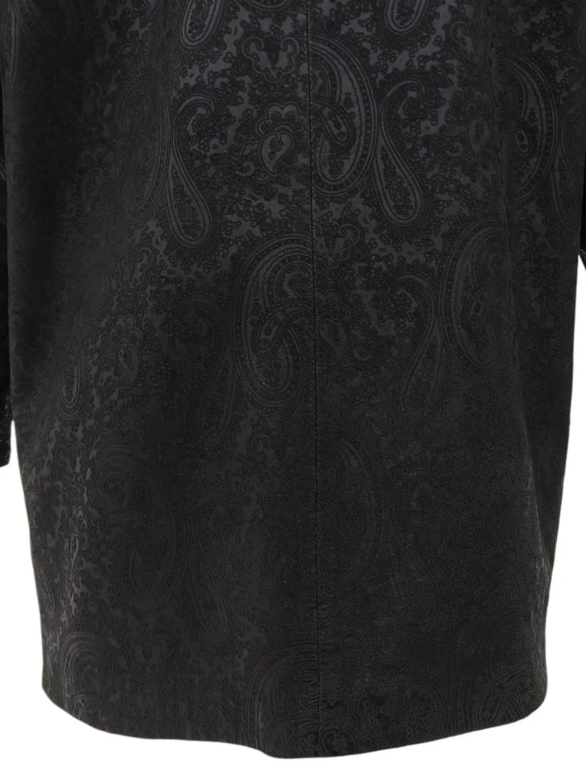 Leather Paisley Pattern Jacket in Black