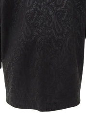 Leather Paisley Pattern Jacket in Black
