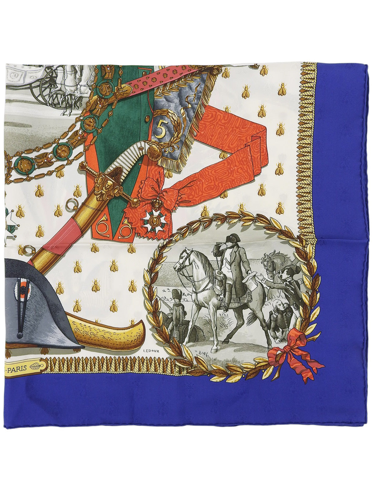 ナポレオン テーマ スカーフ カレ90 Napoleonパターンスカーフ ネイビー／マルチ| VINTAGE