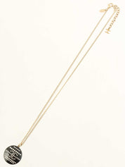 2009 Rhinestone Round CC Mark Design Necklace Gold/Black