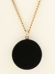 2009 Rhinestone Round CC Mark Design Necklace Gold/Black