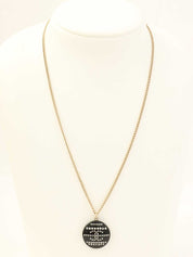 2009 Rhinestone Round CC Mark Design Necklace Gold/Black