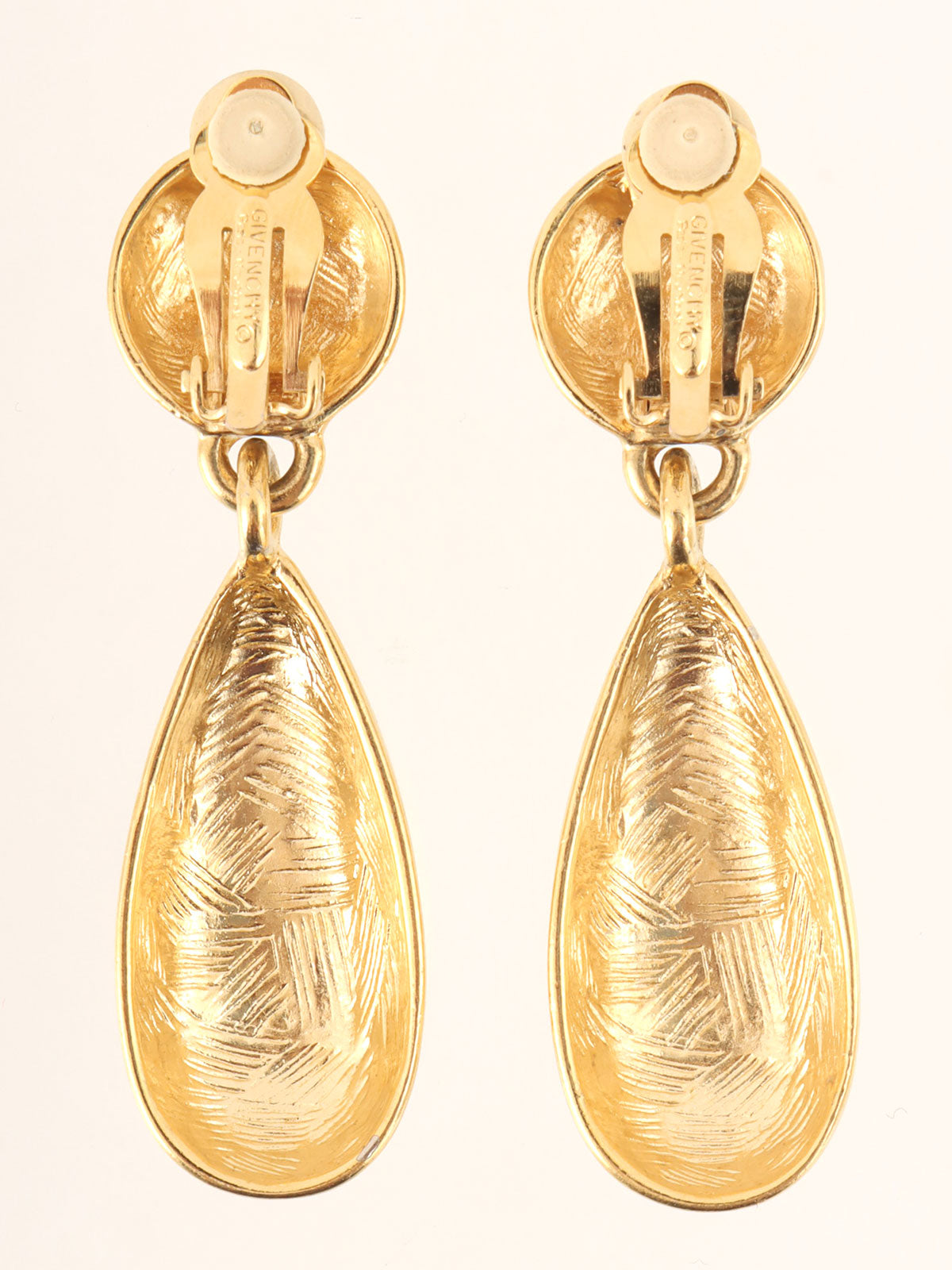 圆形徽标牌摇摆耳环 金色