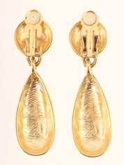 圆形徽标牌摇摆耳环 金色