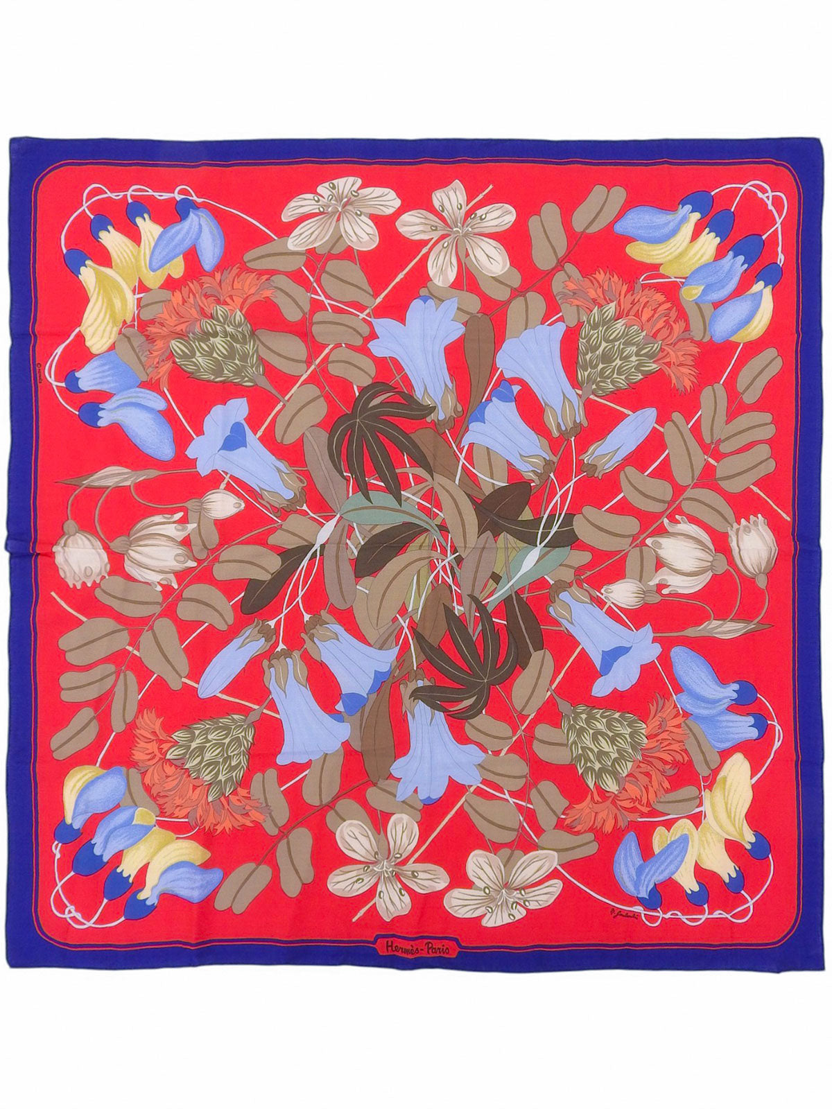 Flora Graeca 图案方巾 90 红色/多色