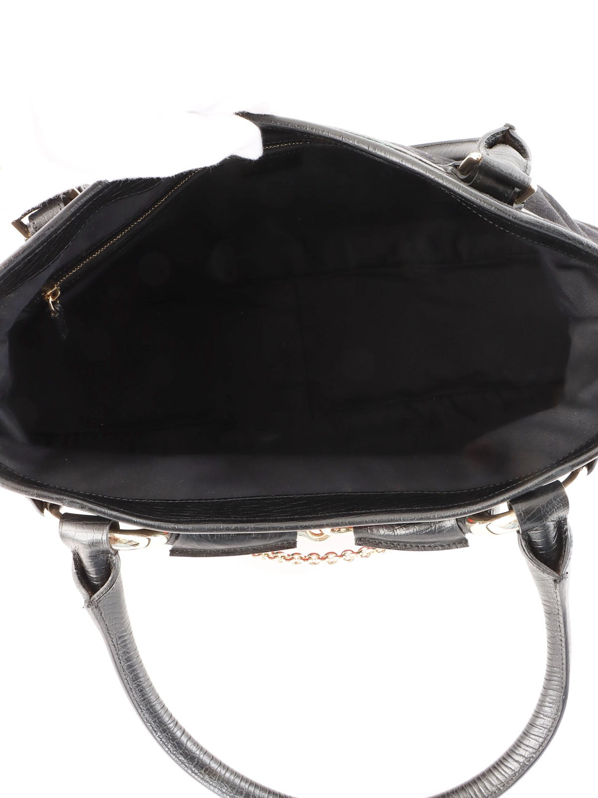 Canvas GG Pattern Sherry Line Horsebit Shoulder Bag in Black