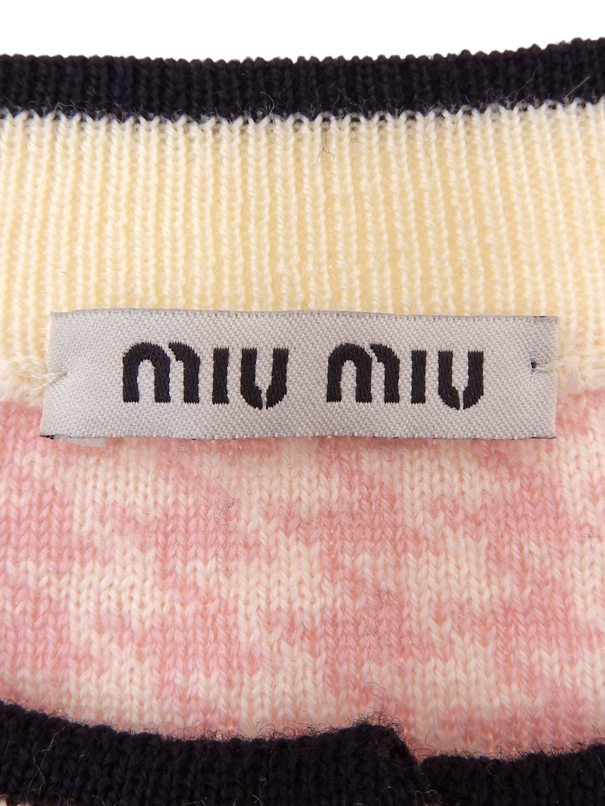 ハウンドトゥースパターンカーディガン オフホワイト/ピンク