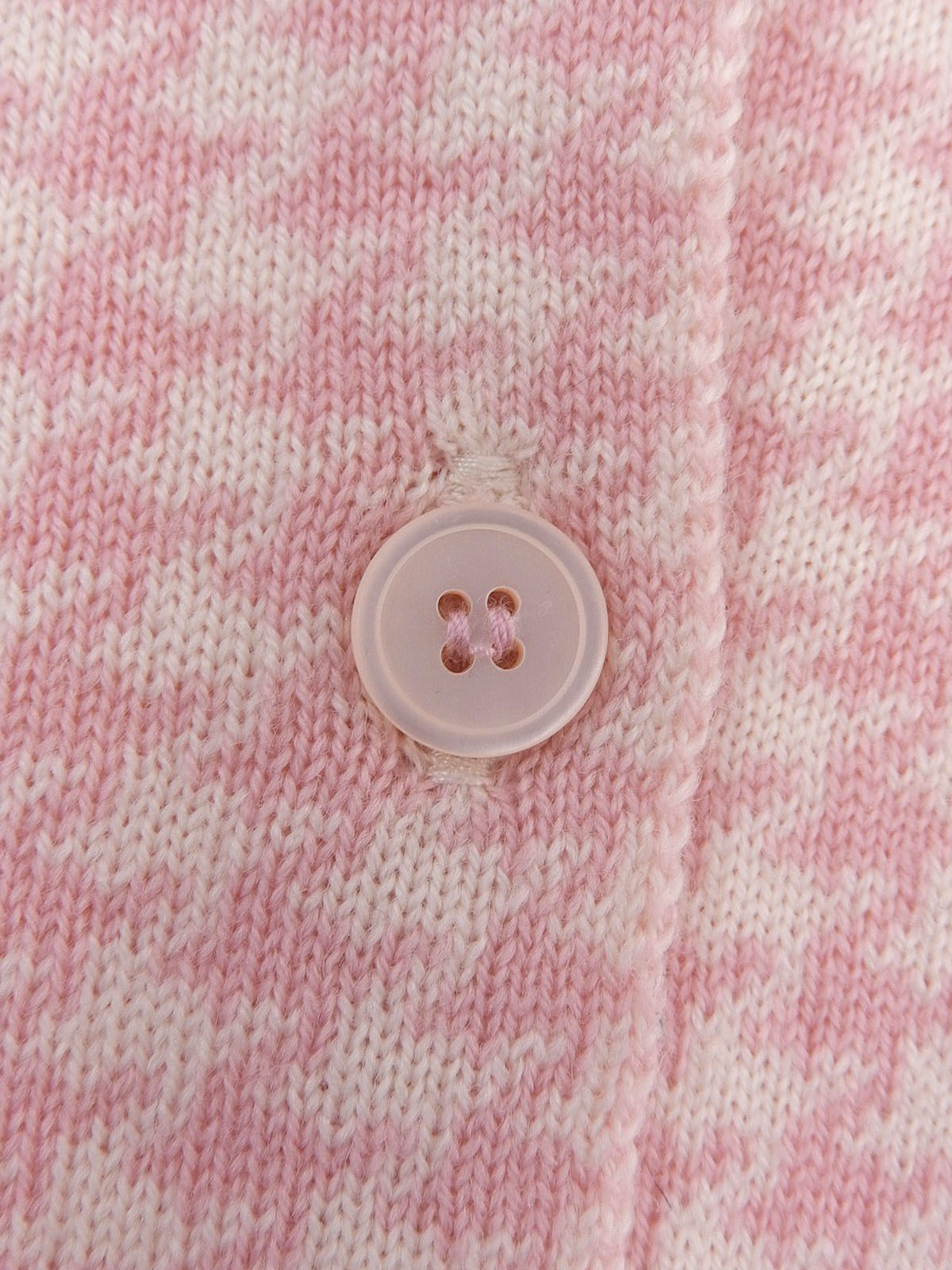 ハウンドトゥースパターンカーディガン オフホワイト/ピンク