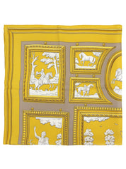 Carré 90 Wedgwood 图案围巾 黄色/棕色