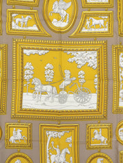 Carré 90 Wedgwood 图案围巾 黄色/棕色