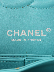 2014 Classic Flap Chain Bag, 25cm, Turquoise Blue