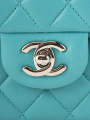 2014 Classic Flap Chain Bag, 25cm, Turquoise Blue