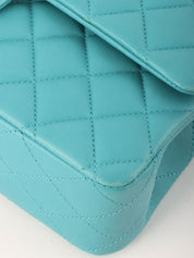 2014 Classic Flap Chain Bag, 25cm, Turquoise Blue
