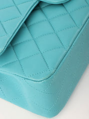 2014 Classic Flap Chain Bag, 25cm, Turquoise Blue