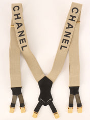 Logo Suspenders Beige