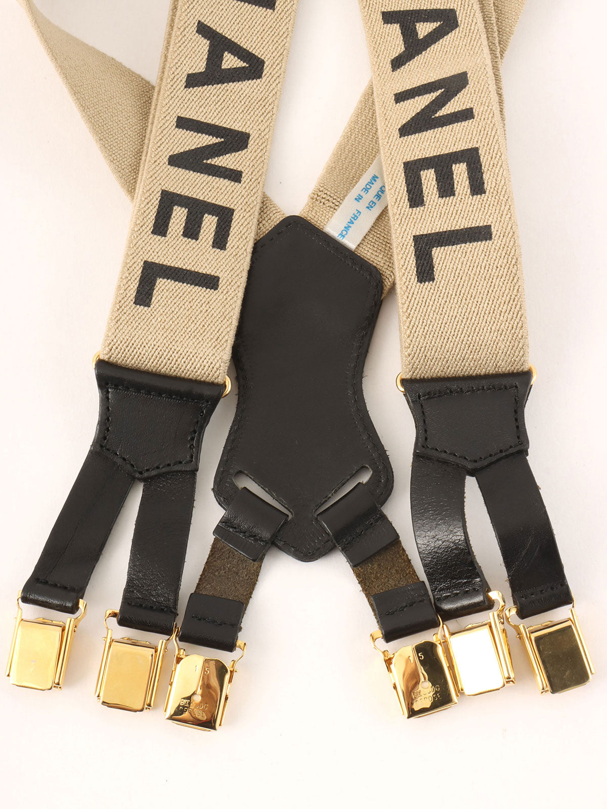 Logo Suspenders Beige