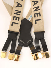 Logo Suspenders Beige