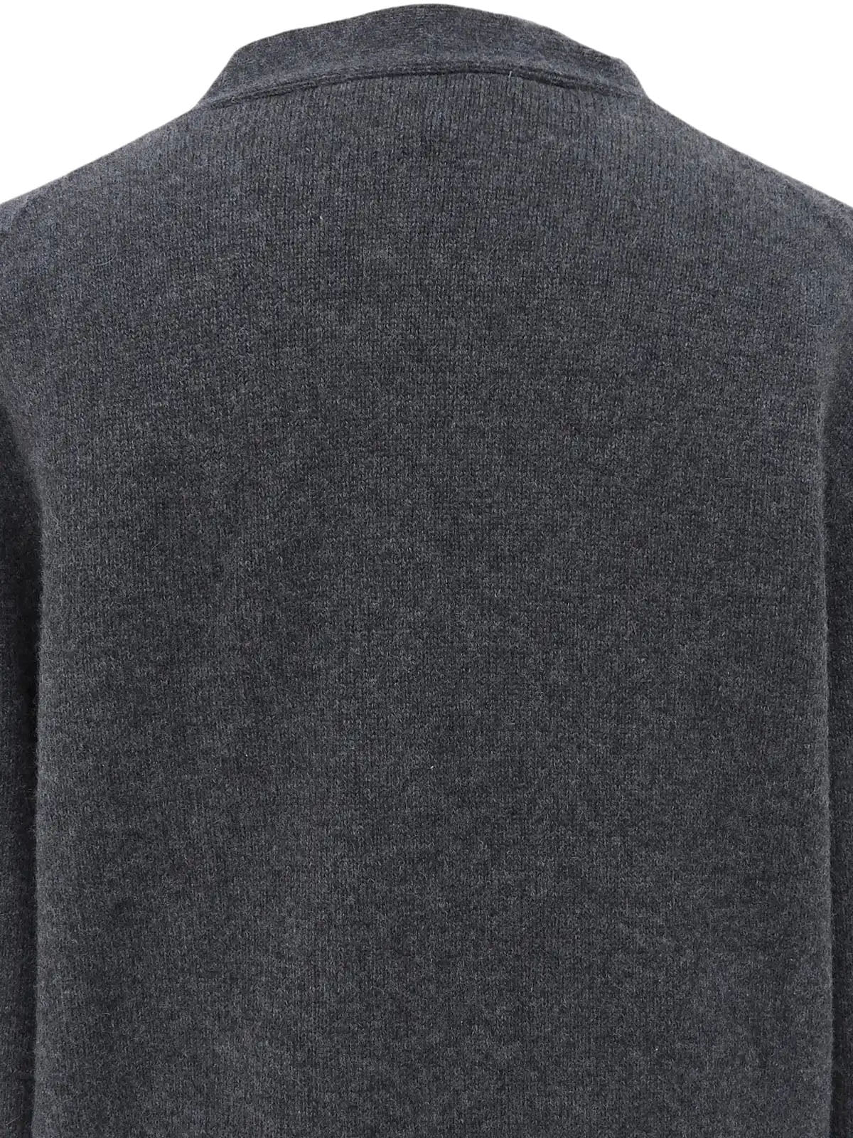 Cashmere logo button cardigan in grey