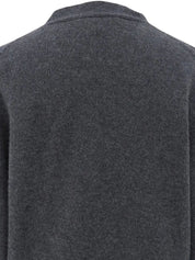 Cashmere logo button cardigan in grey