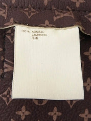 Leather logo button jacket in ivory