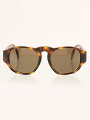 Brown Marble Pattern Side CC Logo Plate Sunglasses, Brown