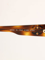Brown Marble Pattern Side CC Logo Plate Sunglasses, Brown